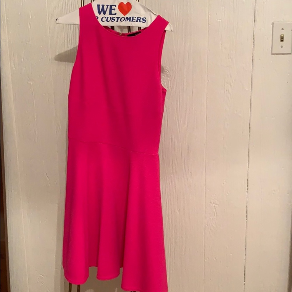 Aqua hot pink A-line dress